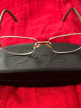 JOAN COLLINS 9790 GOLD BROWN AUTHENTIC EYEGLASSES